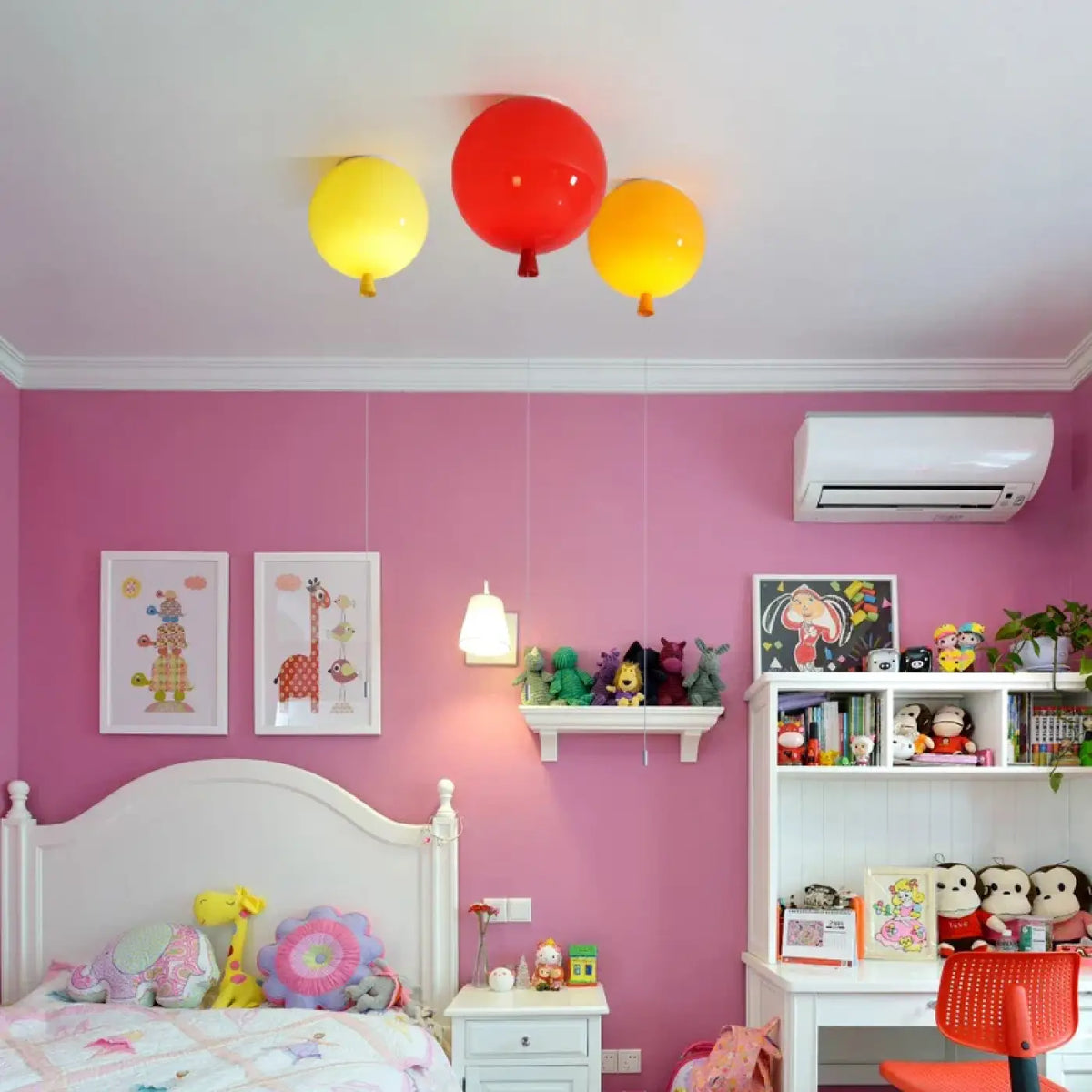 Plafonnier en forme de ballon, six couleurs, pour enfant