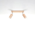 Plafonnier en bois naturel à spots orientables, de 2 à 6 spots