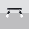 Plafonnier barre noire à douilles orientables, 2 ou 3 ampoules
