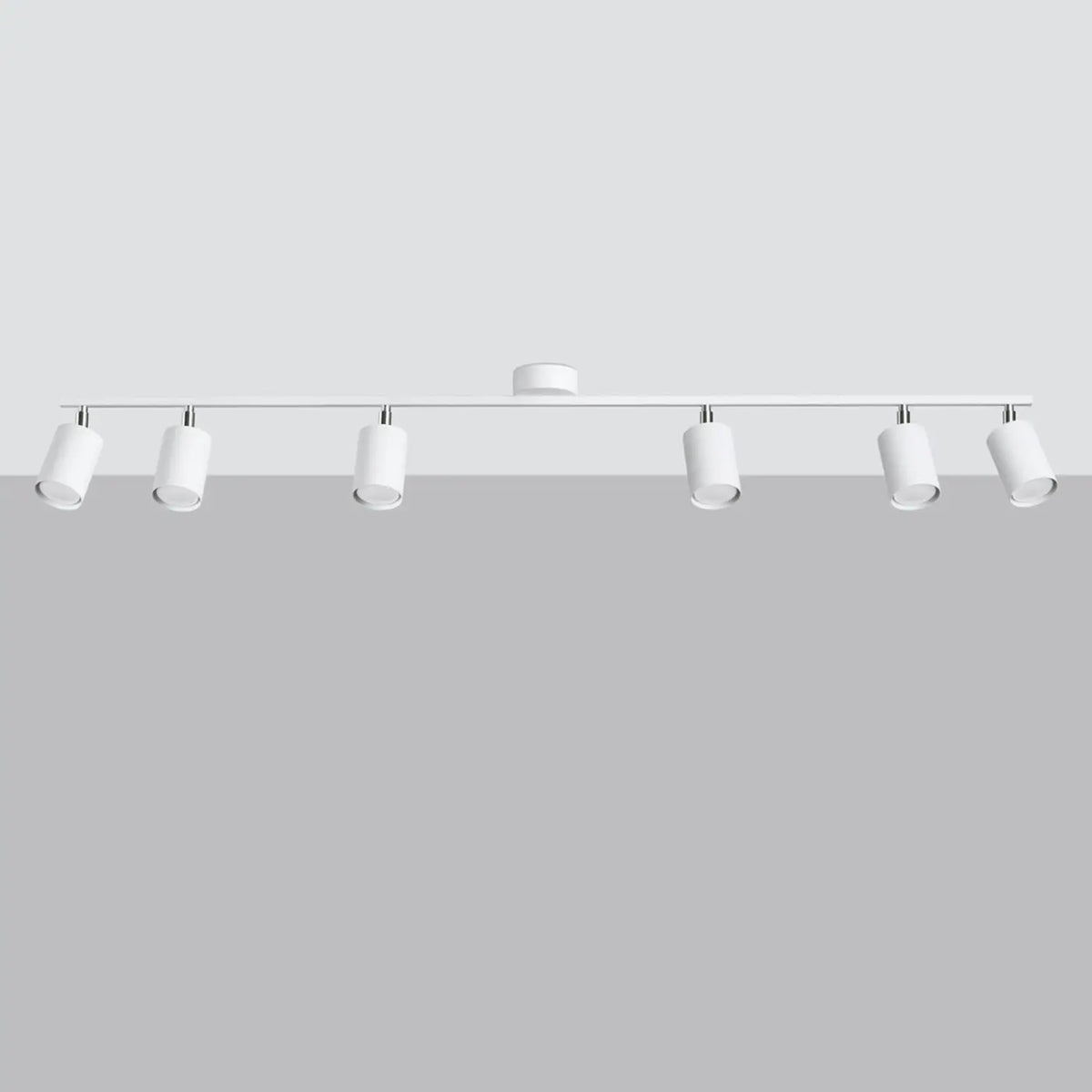 Plafonnier barre à spots orientables en acier, de 2 à 6 spots, blanc