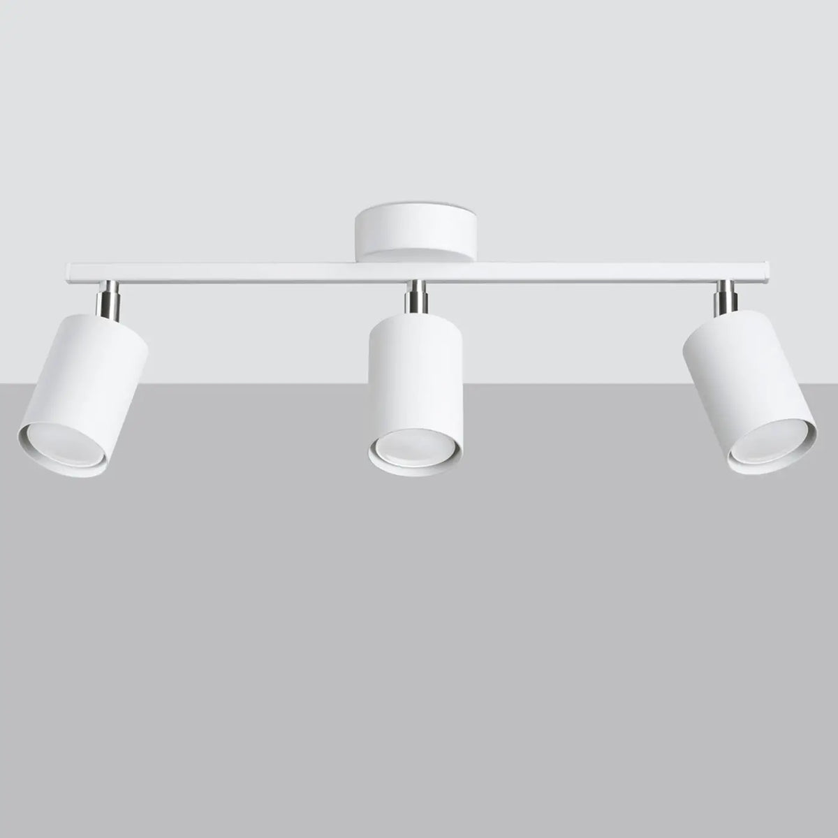 Plafonnier barre à spots orientables en acier, de 2 à 6 spots, blanc