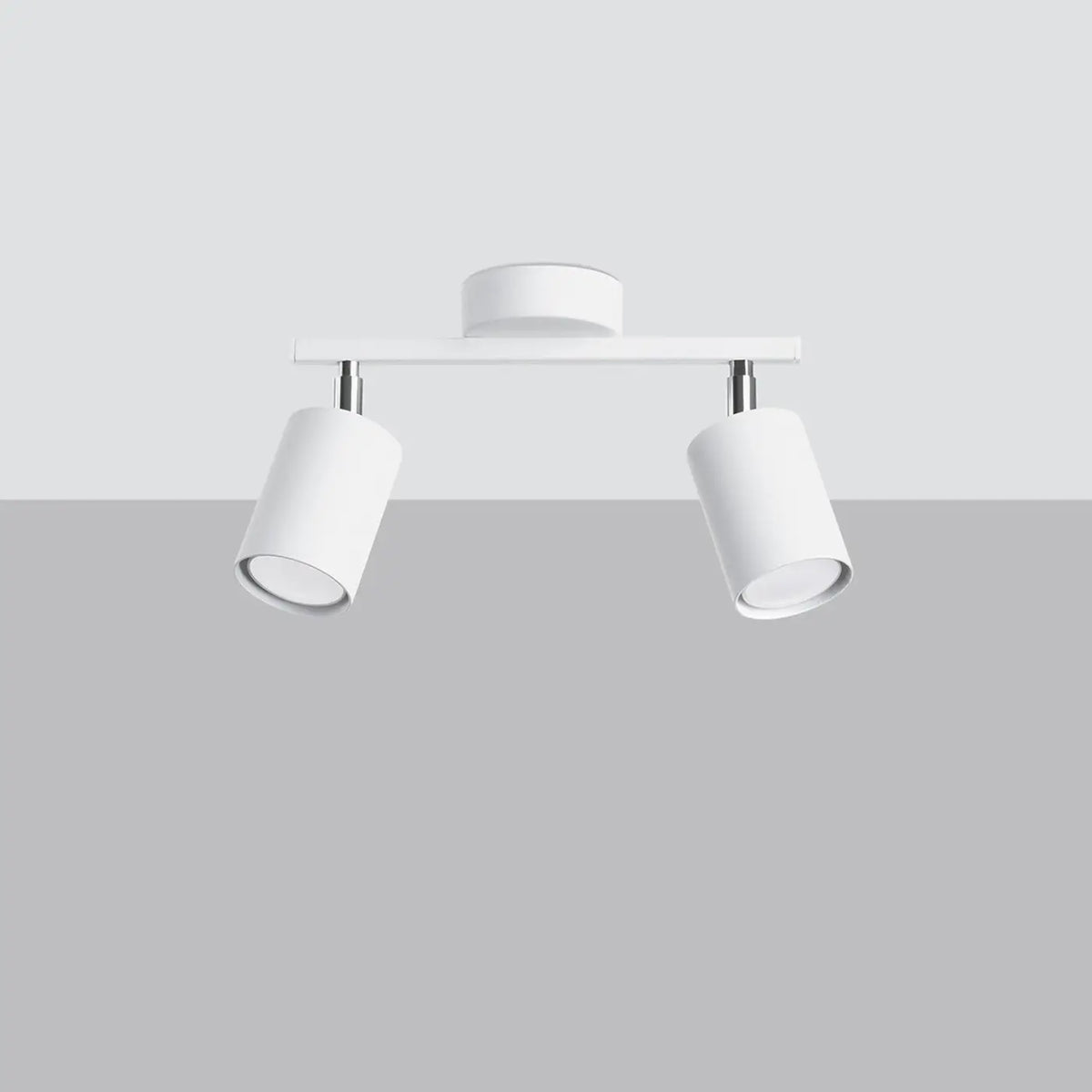 Plafonnier barre à spots orientables en acier, de 2 à 6 spots, blanc