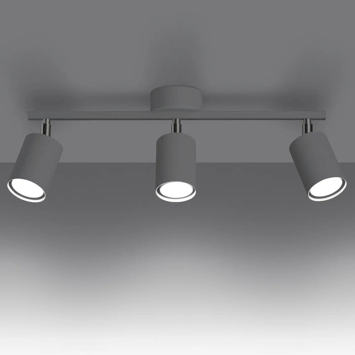 Plafonnier barre à spots orientables en acier, de 2 à 6 spots