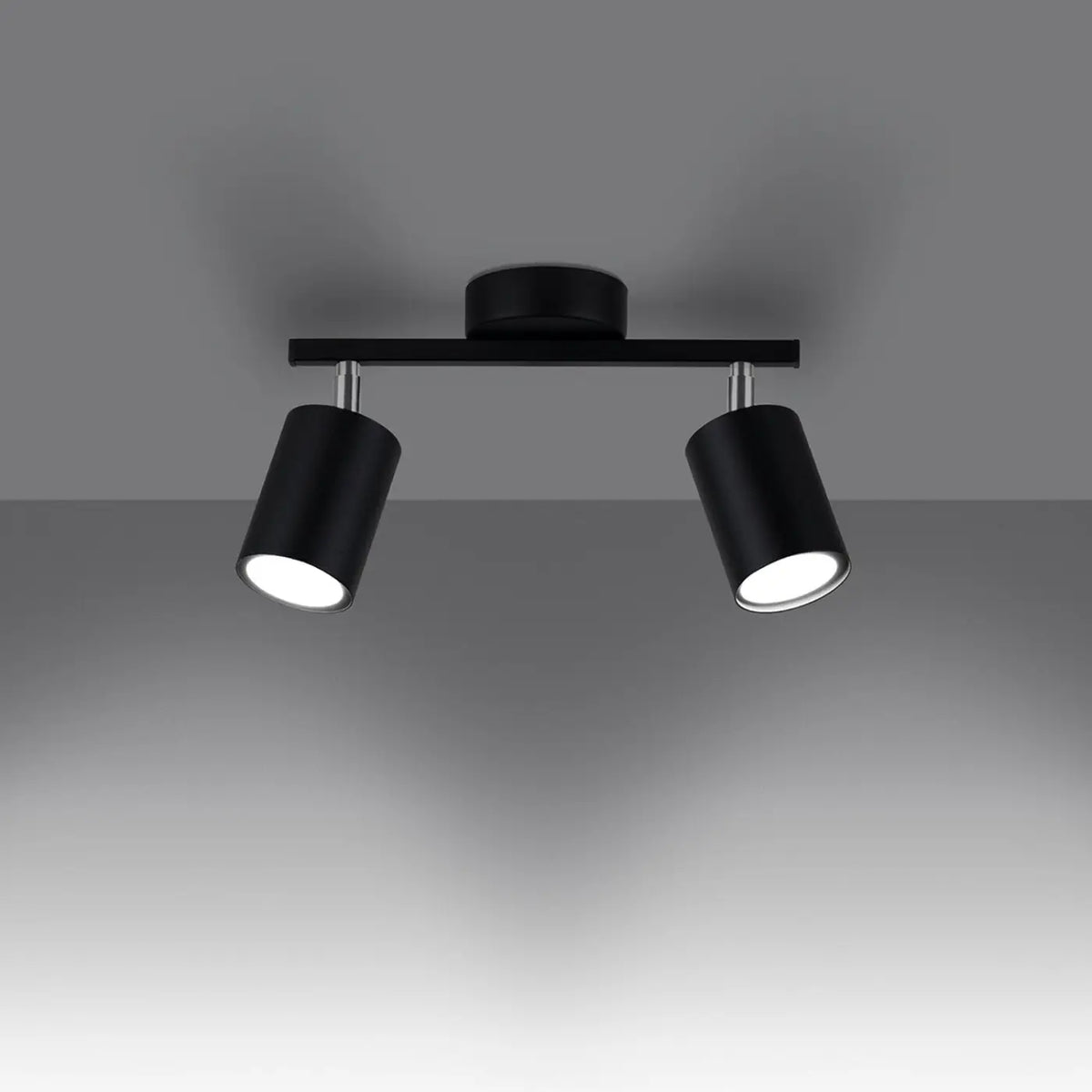 Plafonnier barre à spots orientables en acier, de 2 à 6 spots