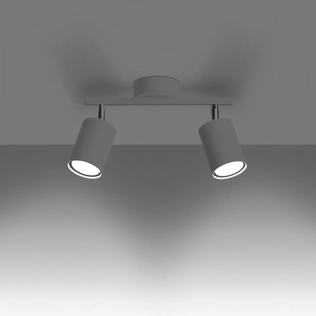 Plafonnier barre à spots orientables en acier, de 2 à 6 spots