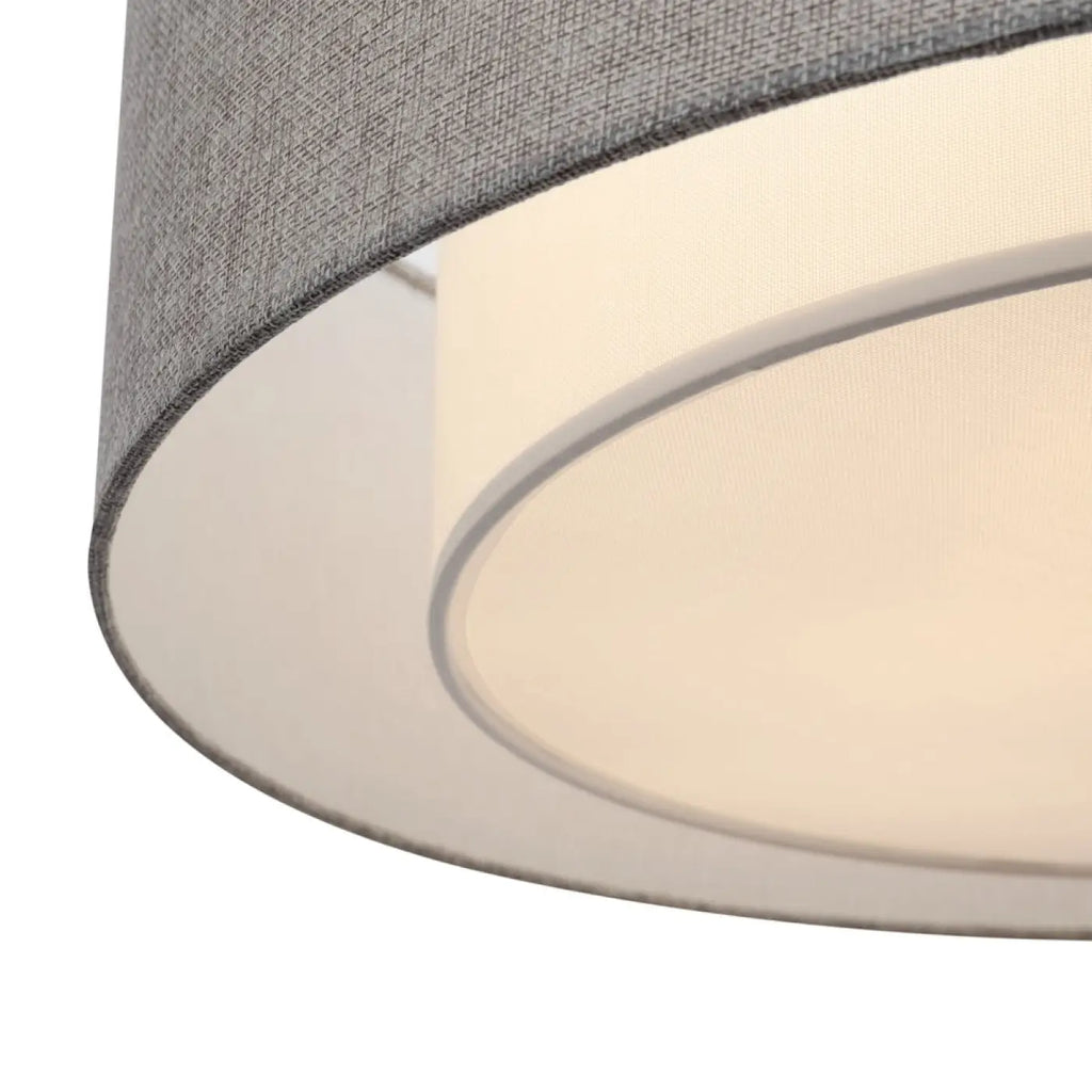 Plafonnier abat-jour en tissu, cylindre de 52 cm, 3 x E27