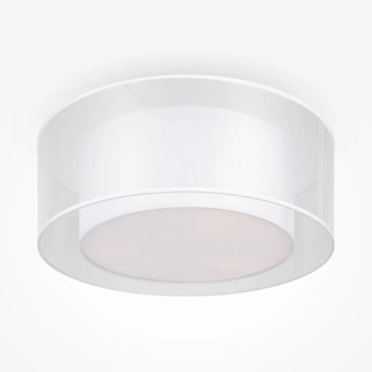 Plafonnier abat-jour en tissu, cylindre de 52 cm, 3 x E27, blanc