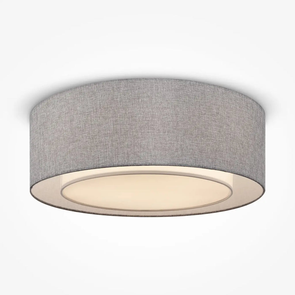 Plafonnier abat-jour en tissu, cylindre de 52 cm, 3 x E27, gris