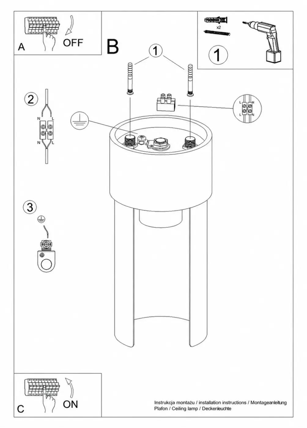 Plafonnier cylindre en acier blanc mat, ouverture orientable