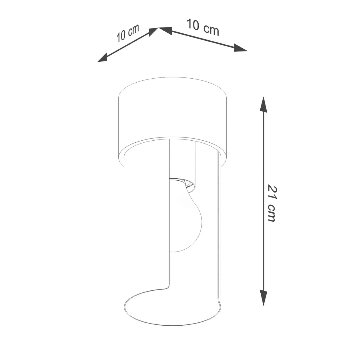 Plafonnier cylindre en acier blanc mat, ouverture orientable