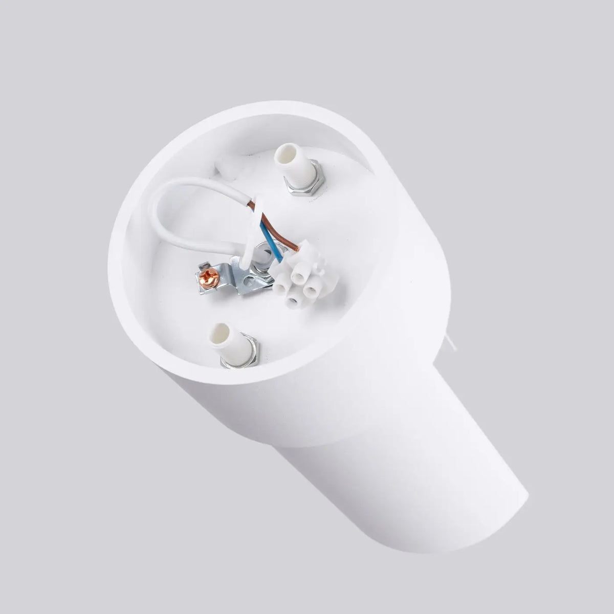 Plafonnier cylindre en acier blanc mat, ouverture orientable