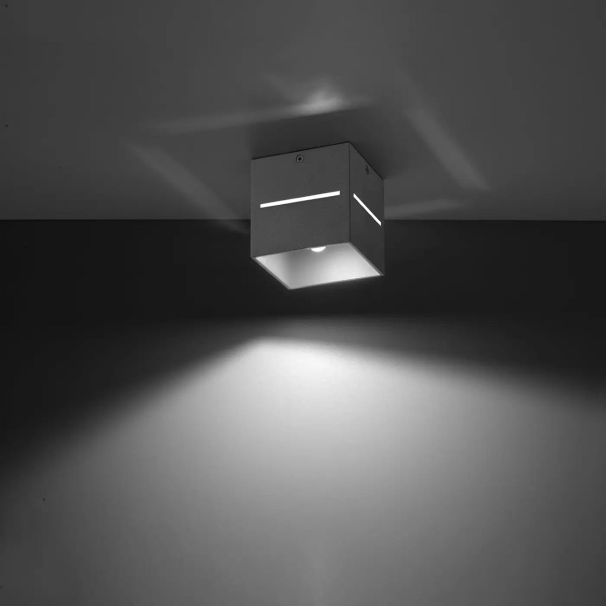 Plafonnier cube en aluminium à fentes lumineuses, 1 ou 2 ampoules