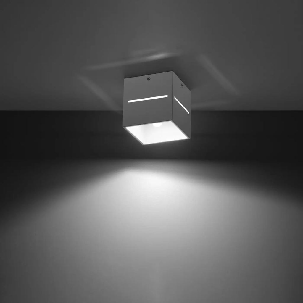 Plafonnier cube en aluminium à fentes lumineuses, 1 ou 2 ampoules