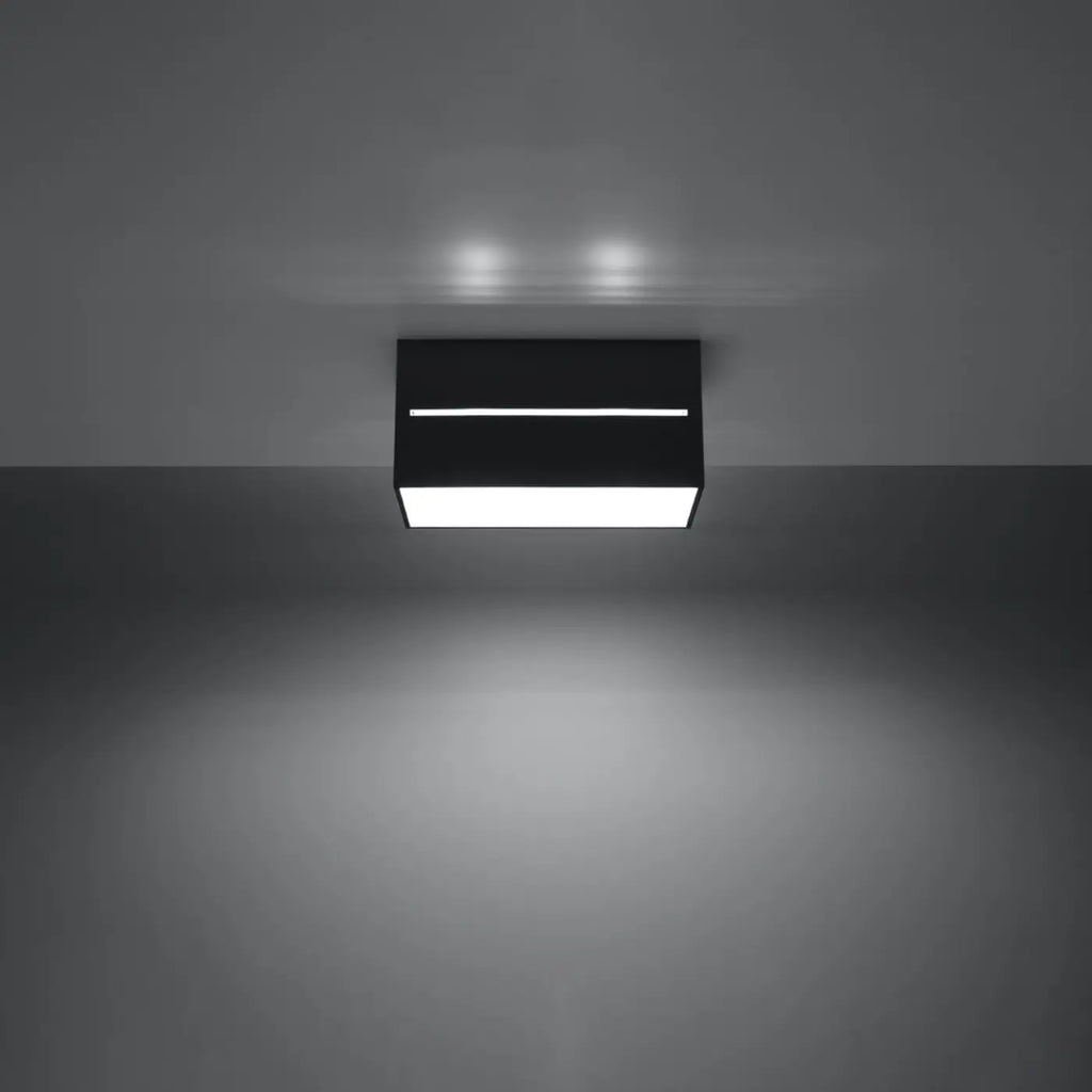 Plafonnier cube en aluminium à fentes lumineuses, 1 ou 2 ampoules