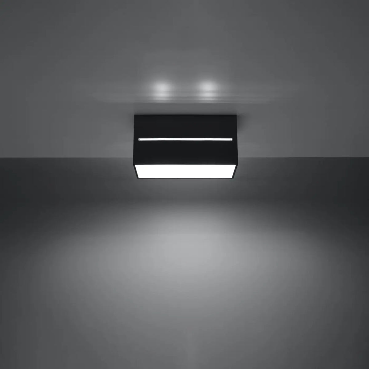 Plafonnier cube en aluminium à fentes lumineuses, 1 ou 2 ampoules