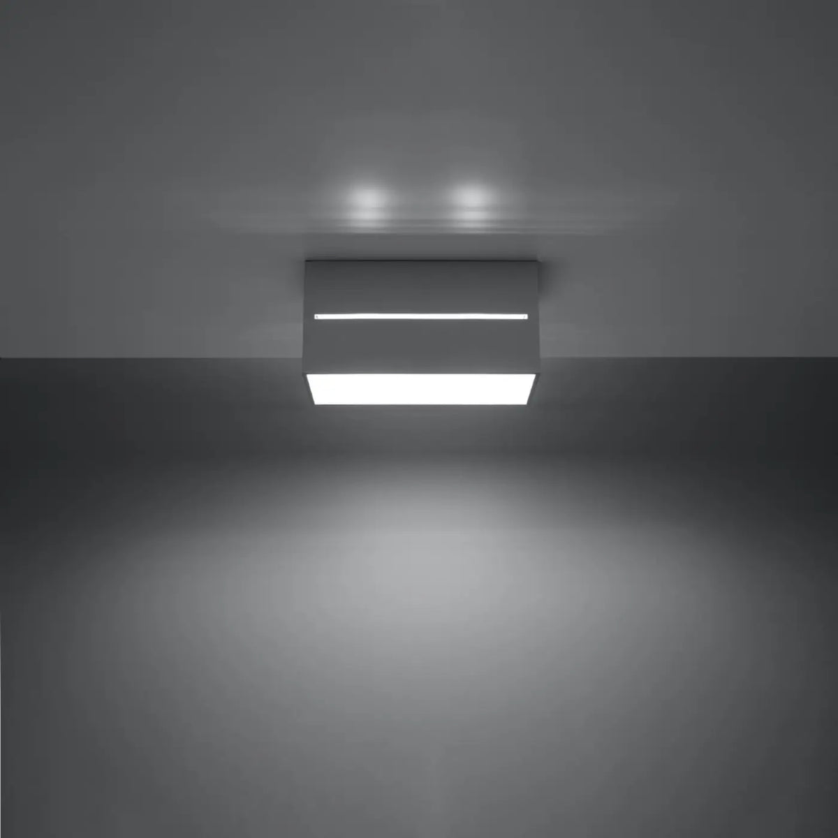 Plafonnier cube en aluminium à fentes lumineuses, 1 ou 2 ampoules