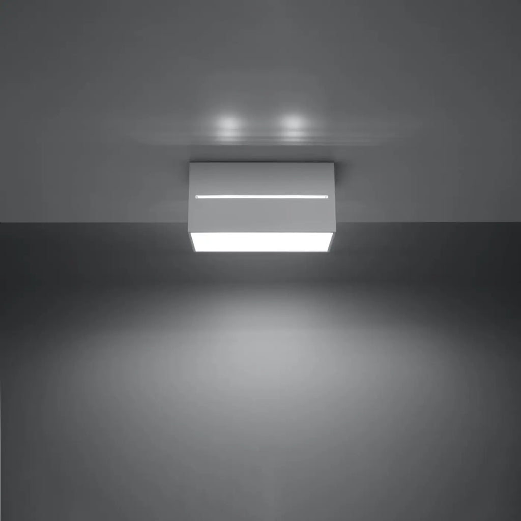 Plafonnier cube en aluminium à fentes lumineuses, 1 ou 2 ampoules