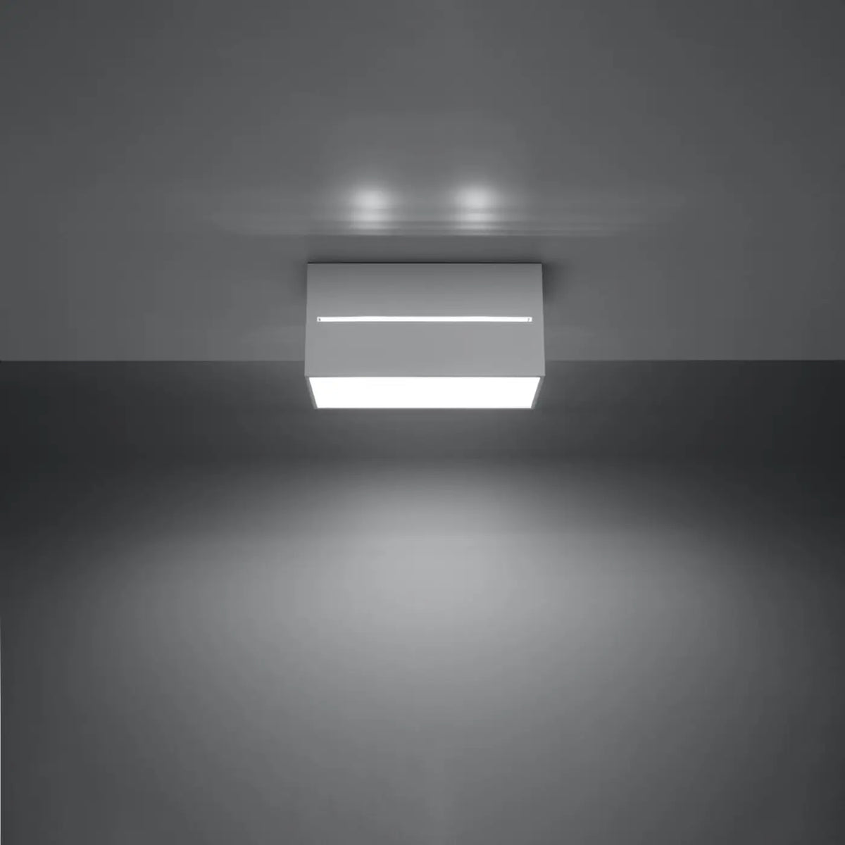 Plafonnier cube en aluminium à fentes lumineuses, 1 ou 2 ampoules
