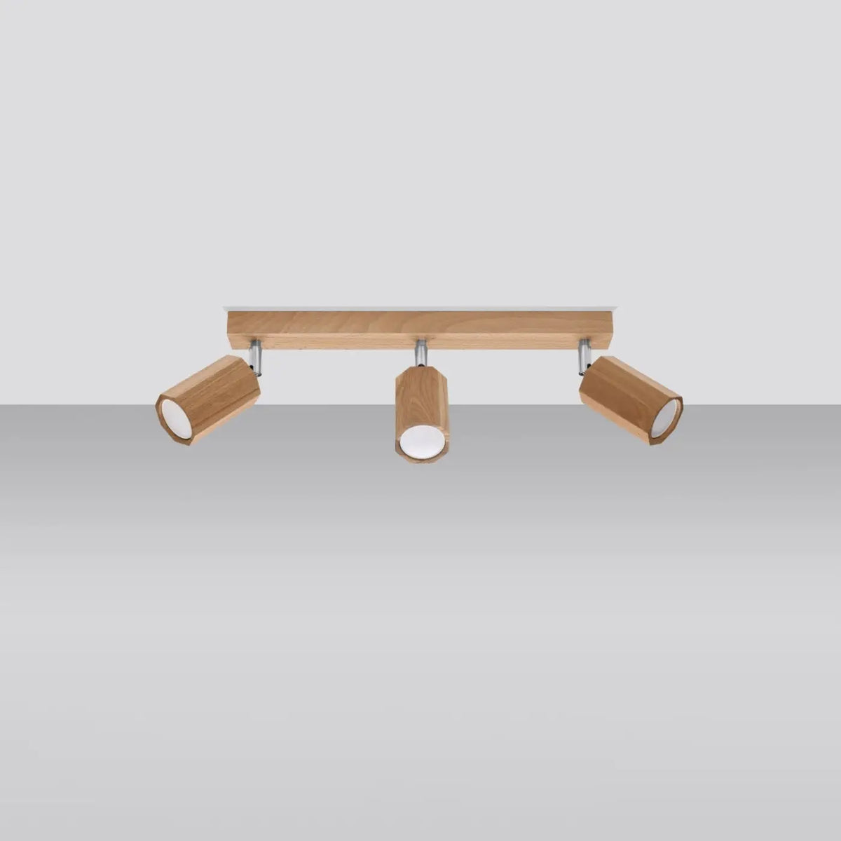 Plafonnier à spots cylindres en chêne, rampe ou tube seul, GU10