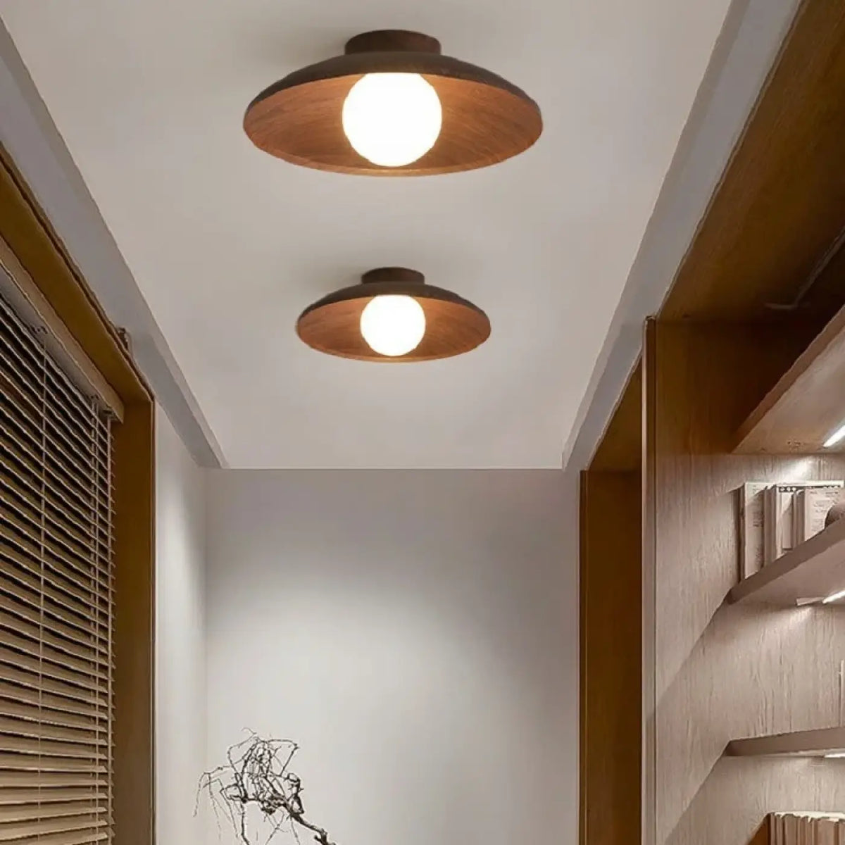 Plafonnier rond moderne et discret, blanc chaud ou froid