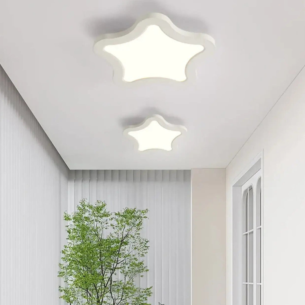 Plafonnier effet bois au style naturel, marron ou blanc, blanc