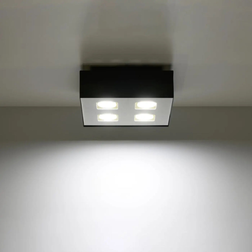 Plafonnier boîtier en acier noir et blanc, 1 à 4 spots GU10