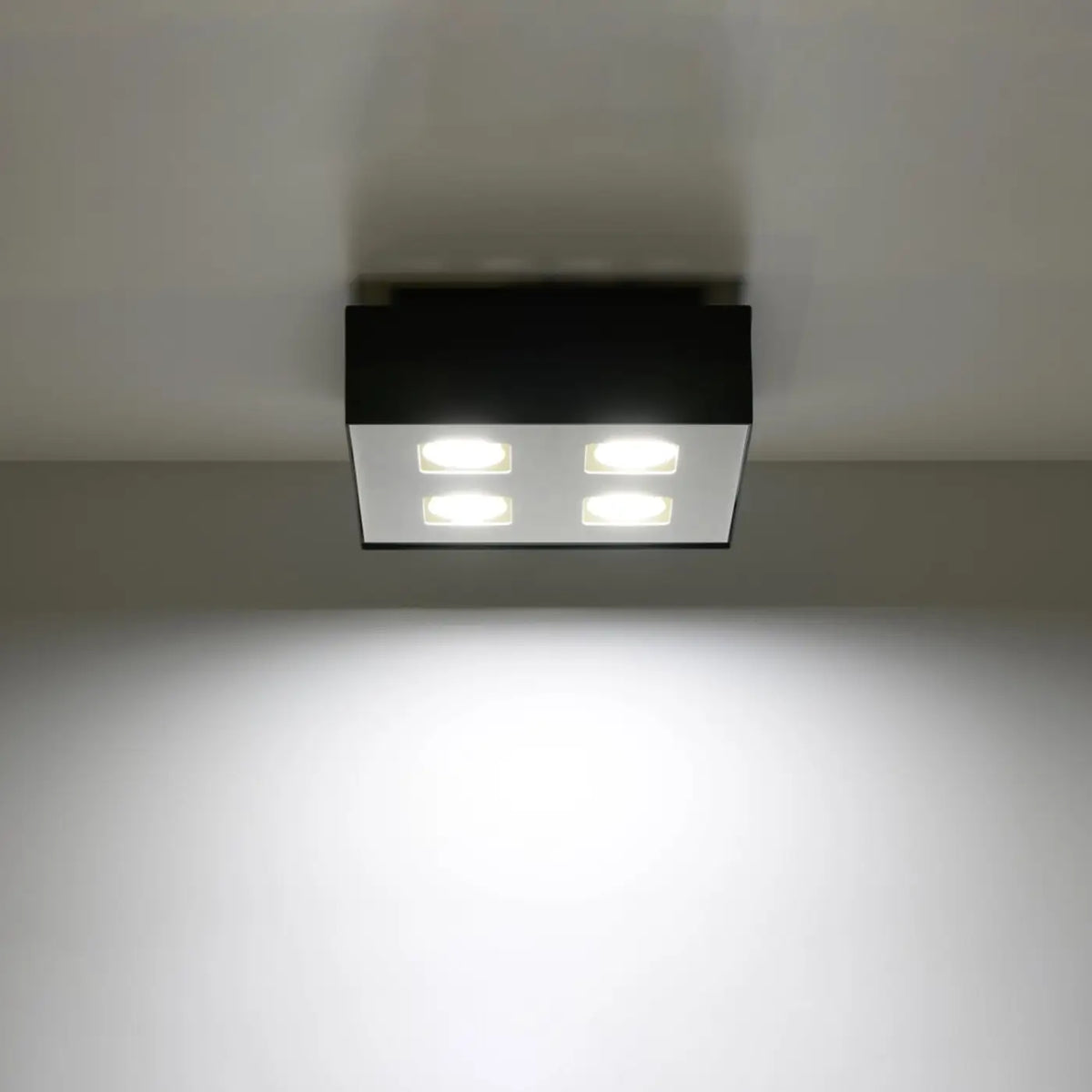 Plafonnier boîtier en acier noir et blanc, 1 à 4 spots GU10