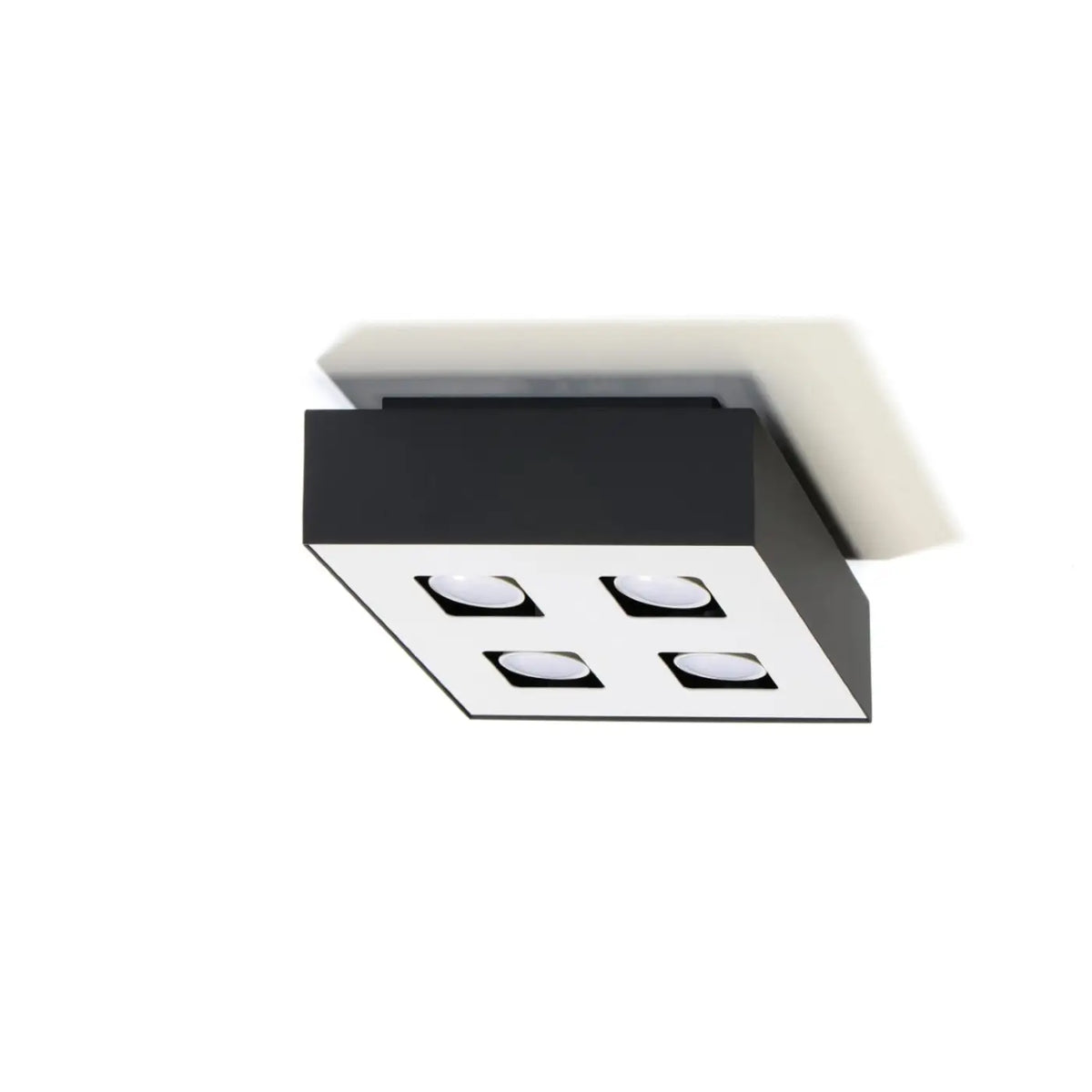 Plafonnier boîtier en acier noir et blanc, 1 à 4 spots GU10, noir/blanc