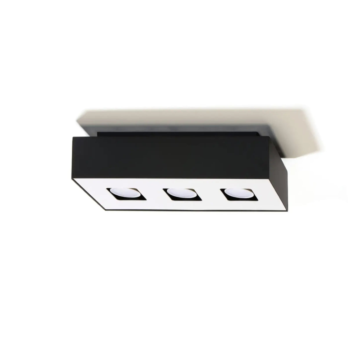 Plafonnier boîtier en acier noir et blanc, 1 à 4 spots GU10, noir/blanc