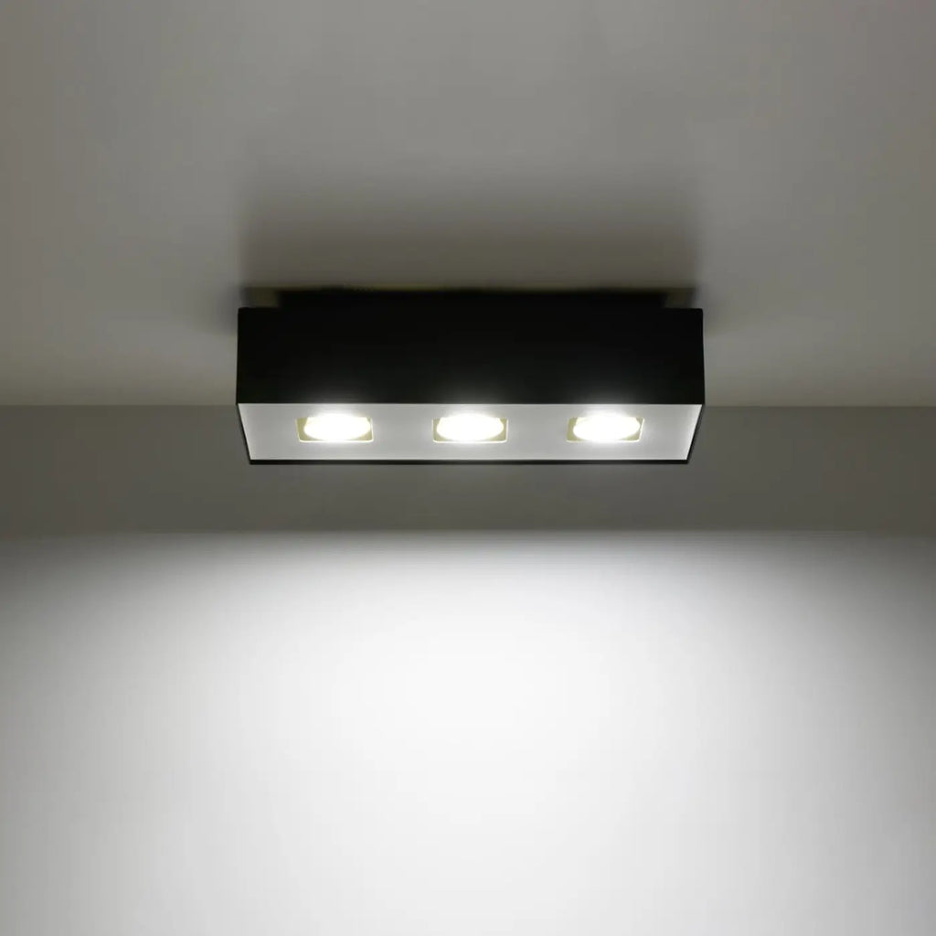 Plafonnier boîtier en acier noir et blanc, 1 à 4 spots GU10