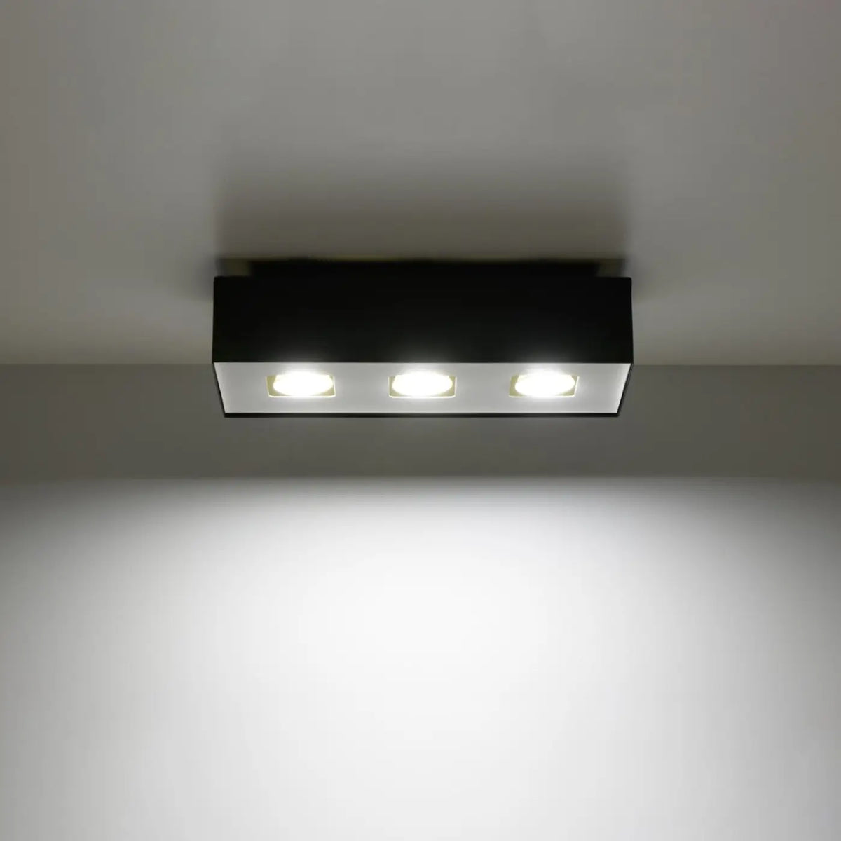 Plafonnier boîtier en acier noir et blanc, 1 à 4 spots GU10