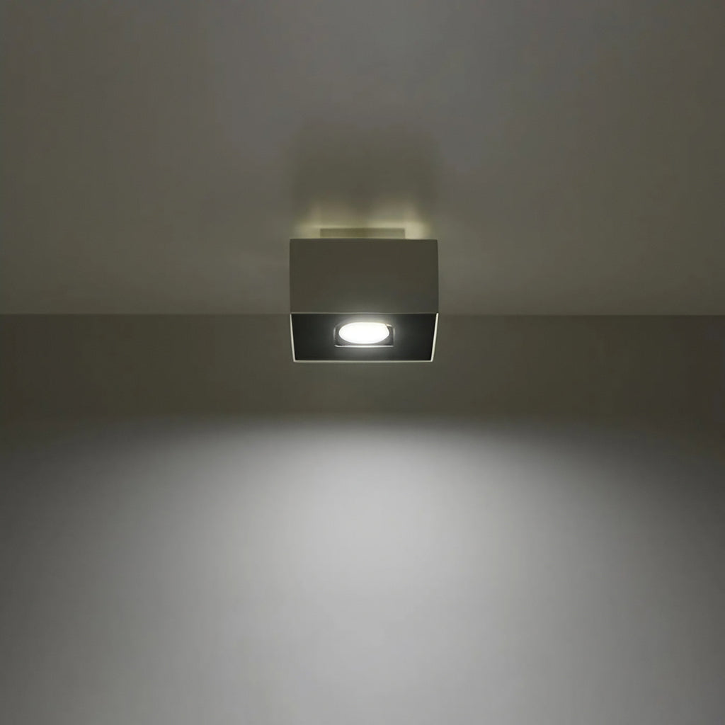 Plafonnier boîtier en acier noir et blanc, 1 à 4 spots GU10