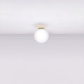 Plafonnier à boules en verre opale sur rampe, de 1 à 6 lumières, beige