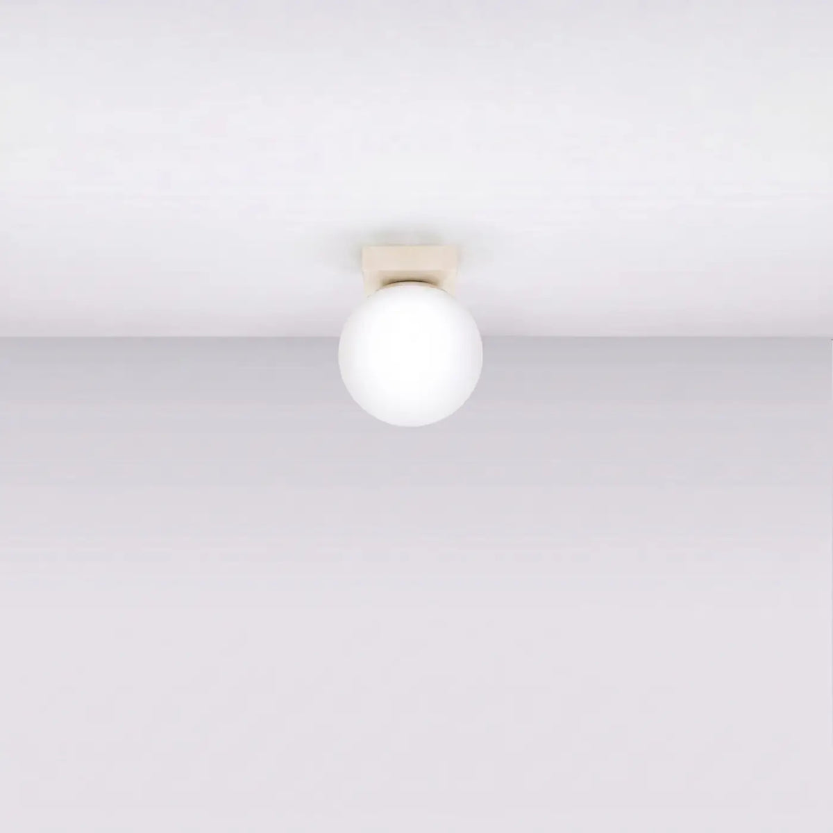 Plafonnier à boules en verre opale sur rampe, de 1 à 6 lumières, beige