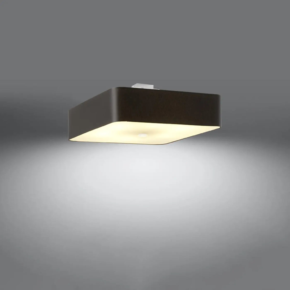 Plafonnier carré en tissu, diffuseur en verre, 45 ou 55 cm