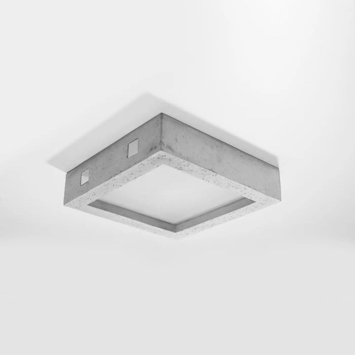 Plafonnier LED carré en béton gris, 18 W, blanc chaud 3000 K