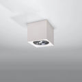 Petit plafonnier carré en céramique blanche, style minimaliste