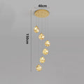 Suspension cascade à LED dorées, de 6 à 50 lampes