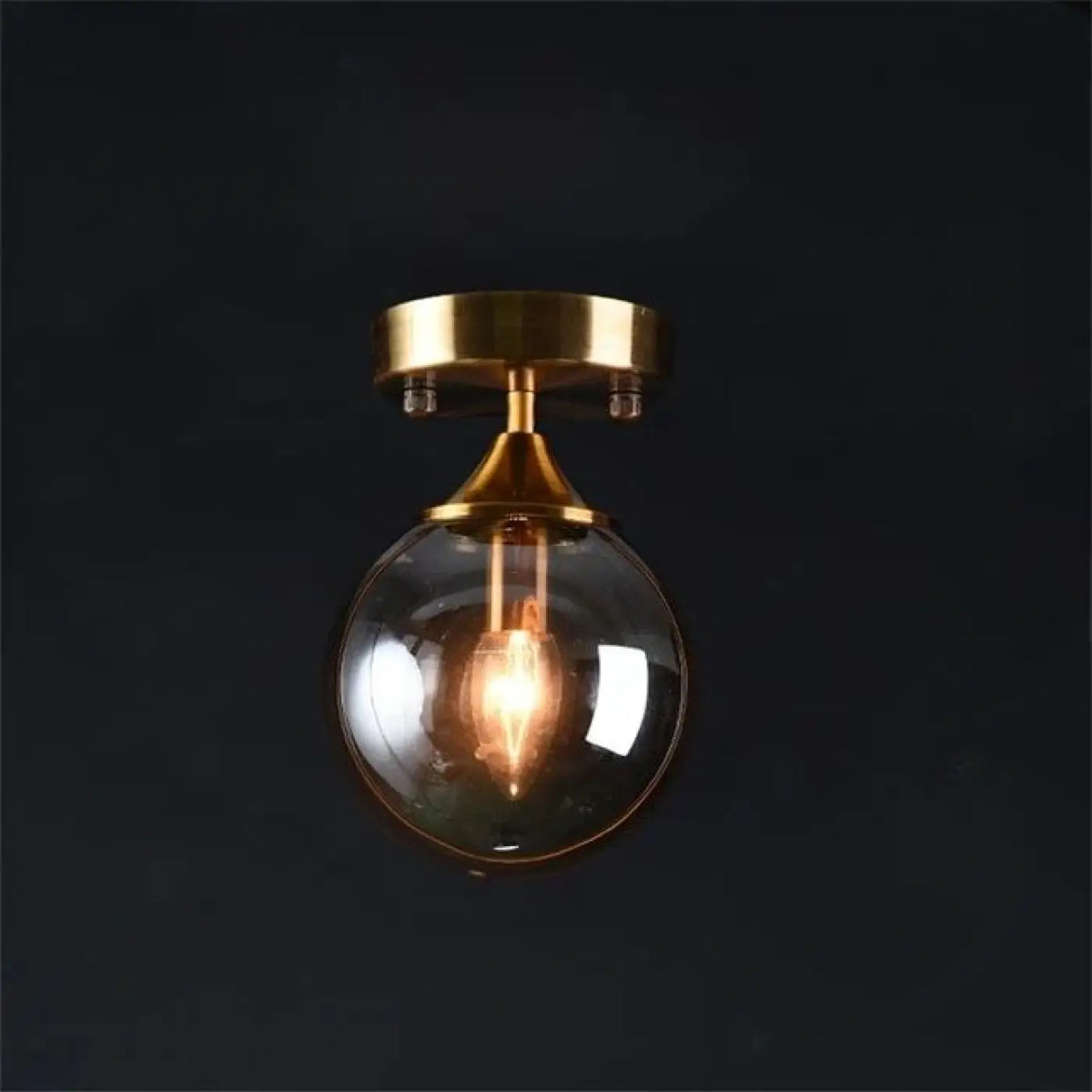 Plafonnier boule en verre, avec ou sans anneau doré