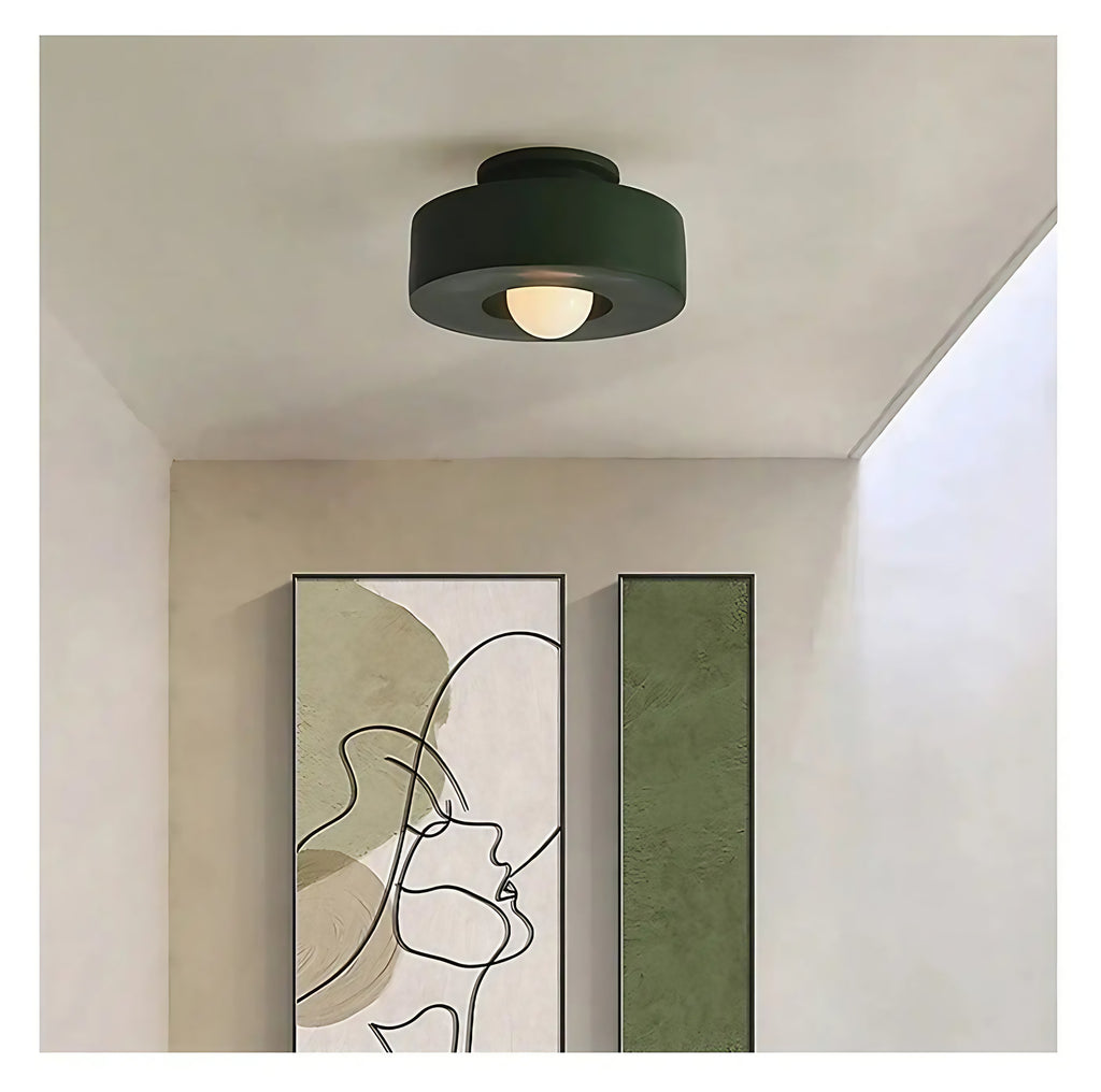 Plafonnier compact style scandinave, vert, rouge ou blanc, vert