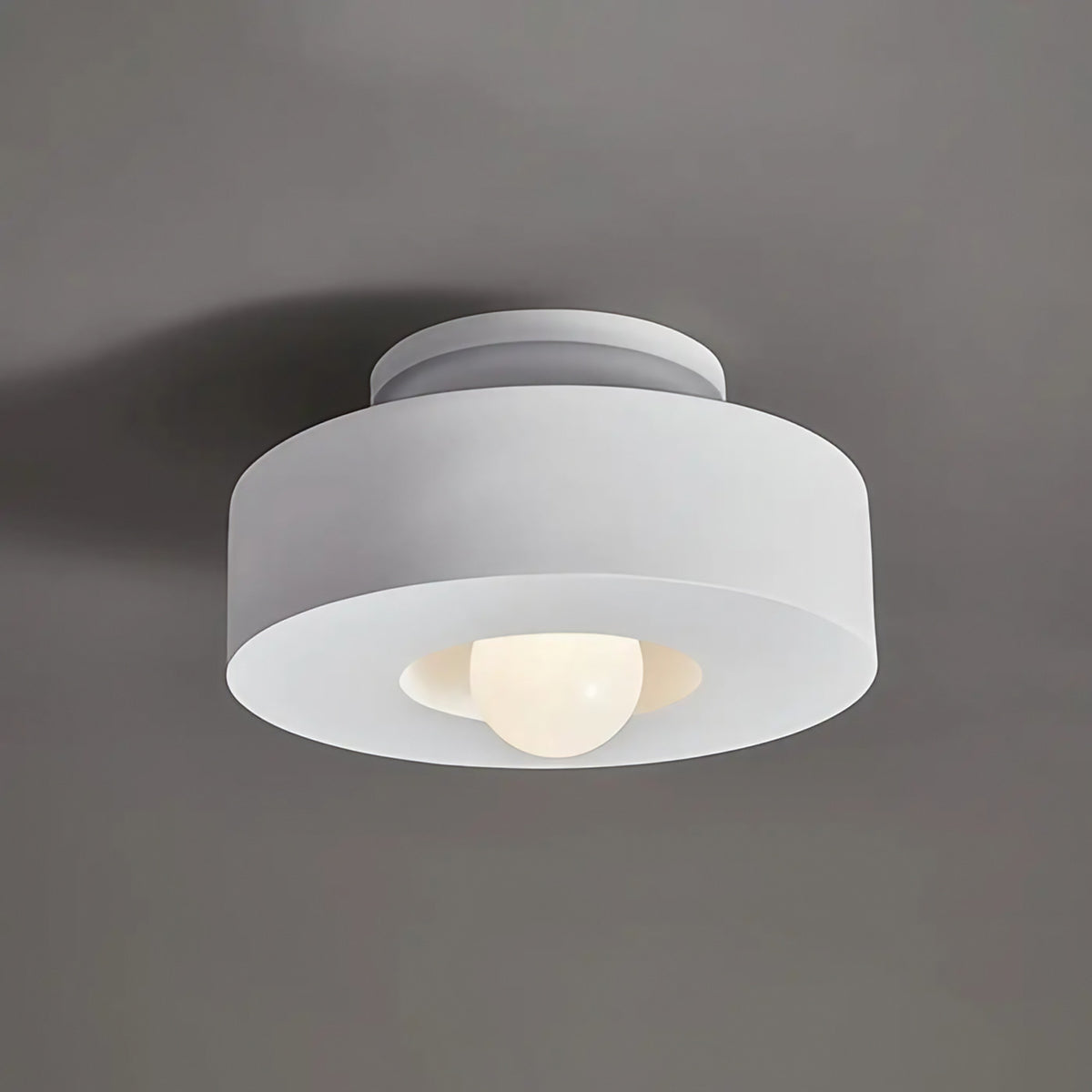 Plafonnier compact style scandinave, vert, rouge ou blanc, blanc
