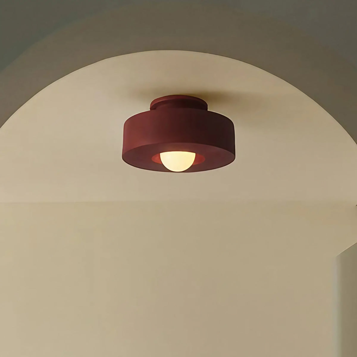Plafonnier compact style scandinave, vert, rouge ou blanc, rouge