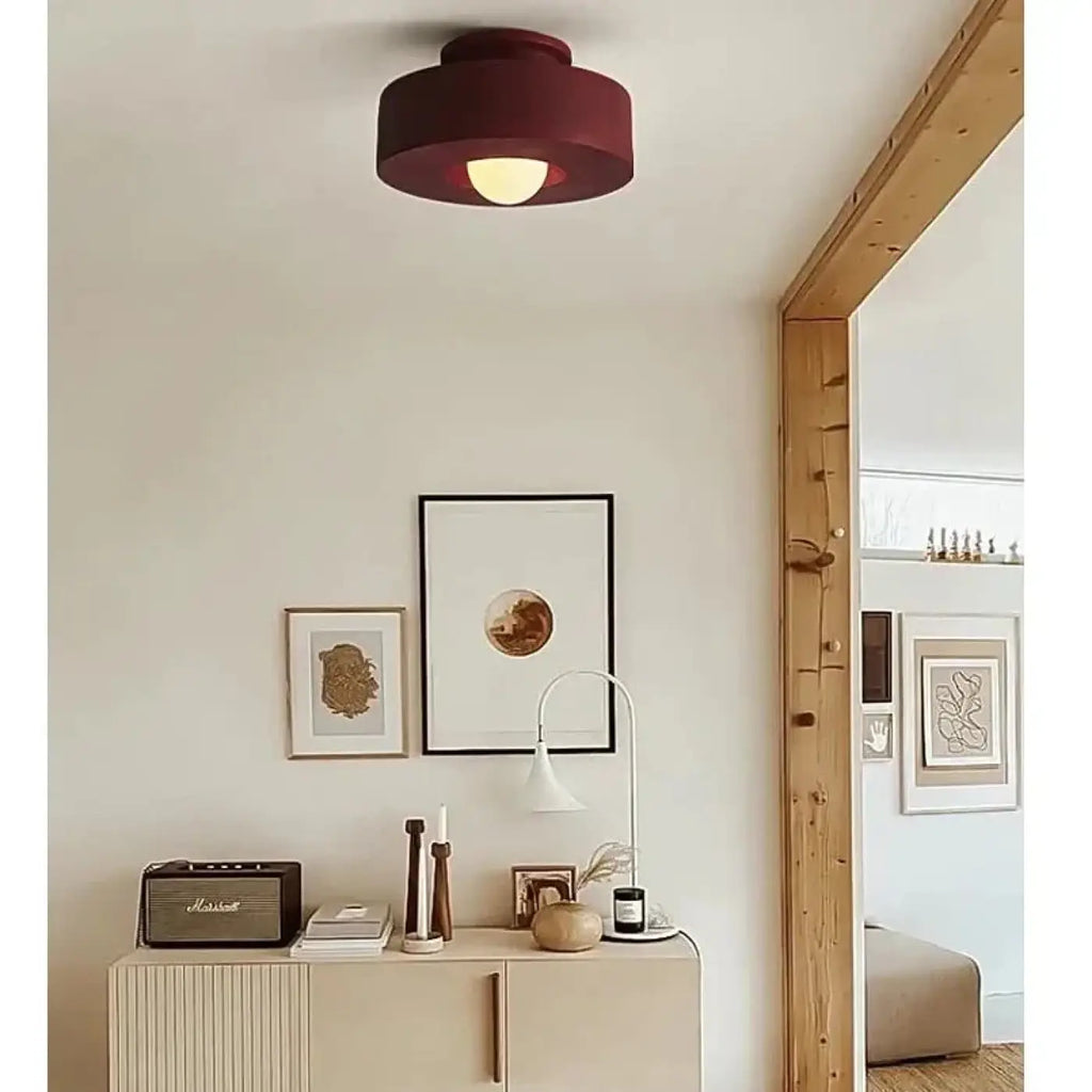 Plafonnier compact style scandinave, vert, rouge ou blanc