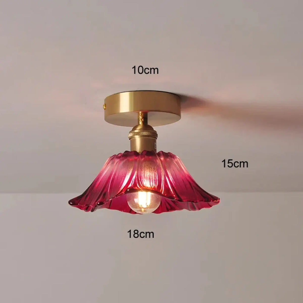 Plafonnier compact en verre rétro, jaune, vert, violet ou clair, violet