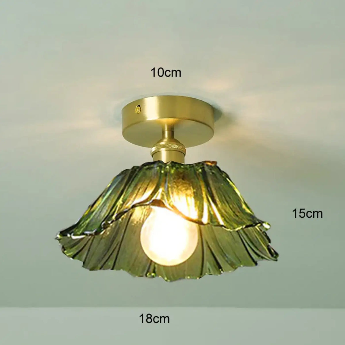 Plafonnier compact en verre rétro, jaune, vert, violet ou clair, vert