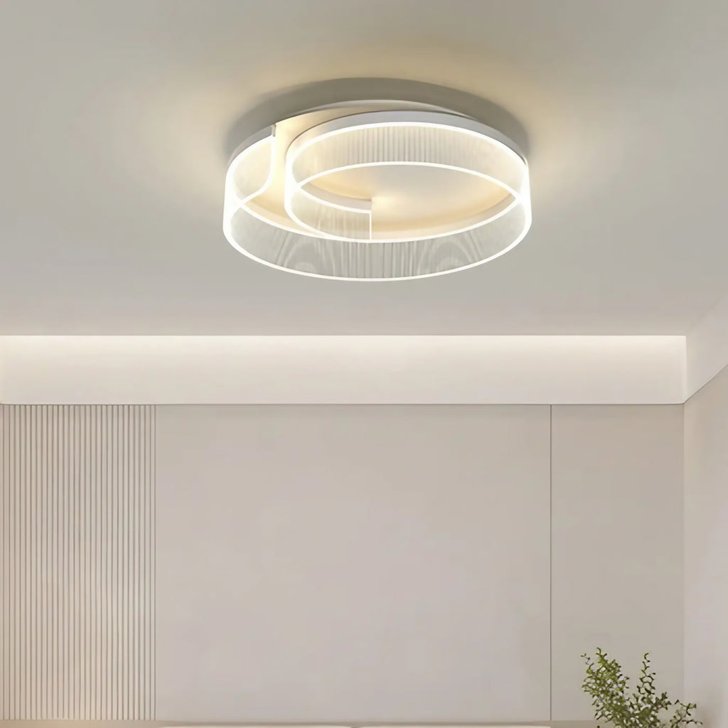 Plafonnier contemporain à cercle lumineux intégré, noir ou blanc