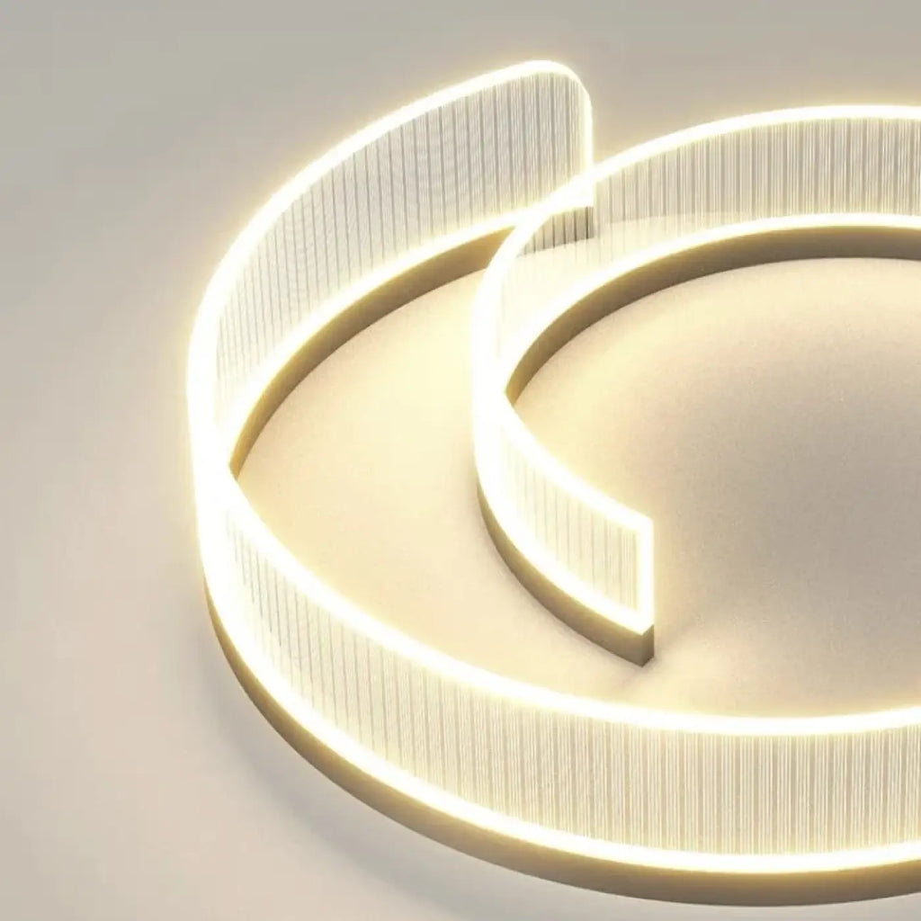 Plafonnier contemporain à cercle lumineux intégré, noir ou blanc