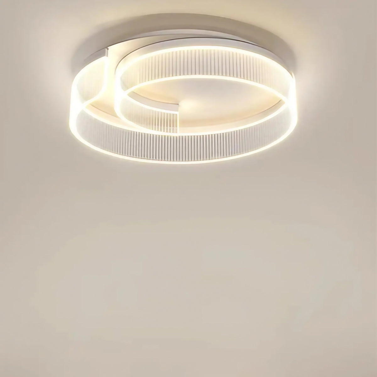 Plafonnier contemporain à cercle lumineux intégré, noir ou blanc, blanc