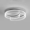 Plafonnier contemporain à cercle lumineux intégré, noir ou blanc, noir