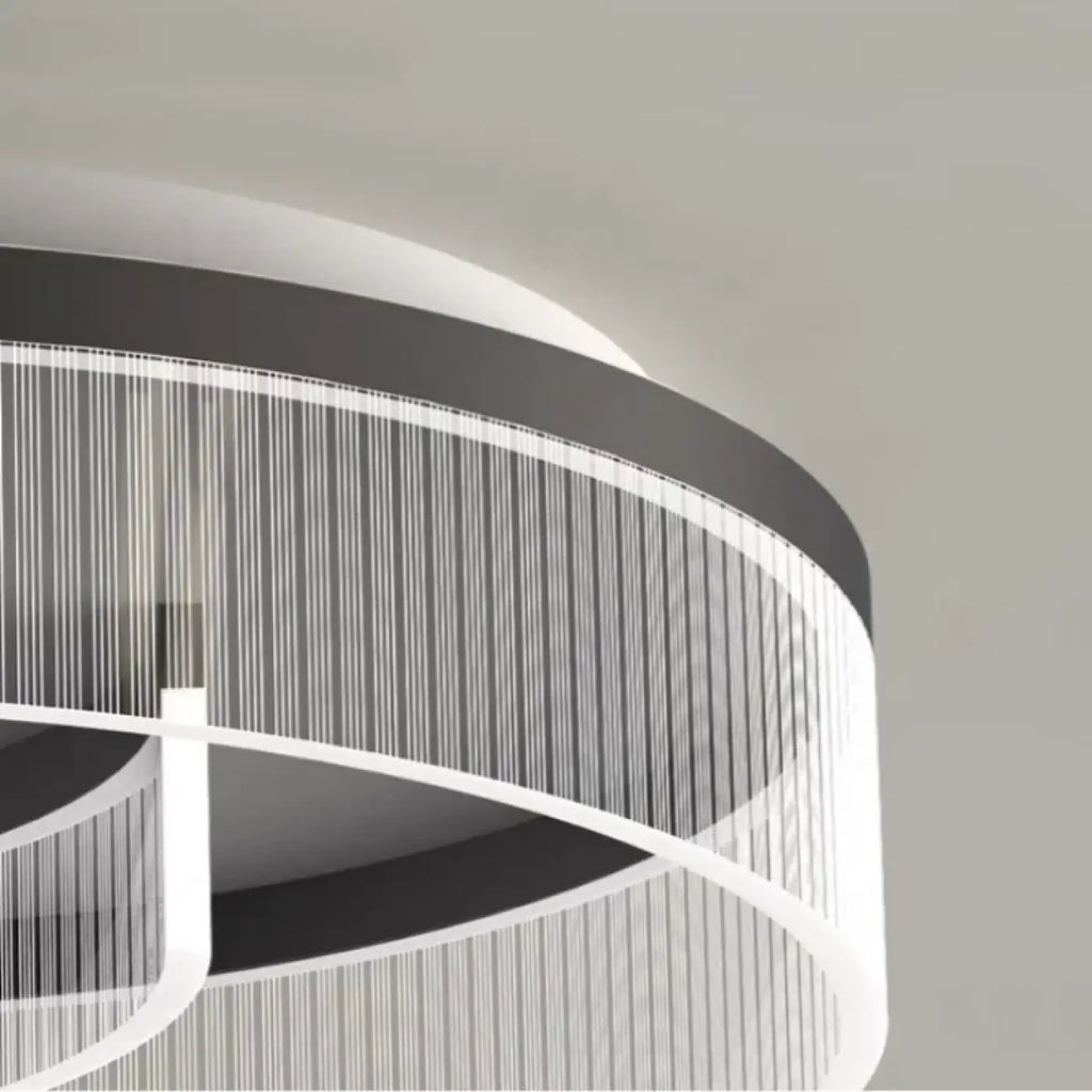 Plafonnier contemporain à cercle lumineux intégré, noir ou blanc